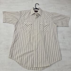 Vintage Plains Western Wear Shirt Men M Pearl Snap Button Cowboy Ranch Rodeo